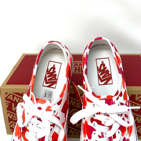 VANS Authentic Valentines ❤️ White Red Shoes Heart Pattern Women's VN0A348A40Q - Picture 6 of 11